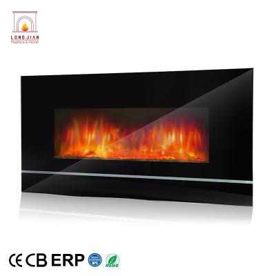 China Contemporary Manufacturer Modern Decorative Remote Master Flame Wall Mounted Inserts Hanging Tempered Glass Suspended Electric Fireplace for sale