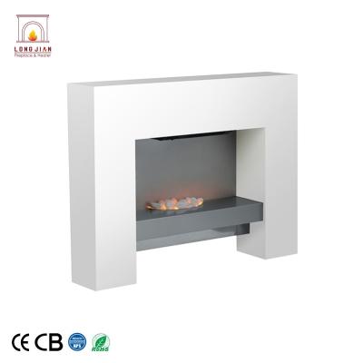 China With reflect light effect just like flame room MDF decoration electric heaters dancing white wooden electric fireplace for sale