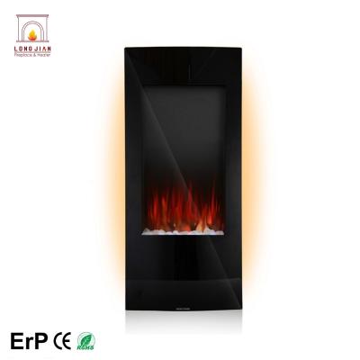 China Modern Italian Indoor Slim Tempered Glass Screen Fake Heat Proof Lights Electric Fireplace for sale