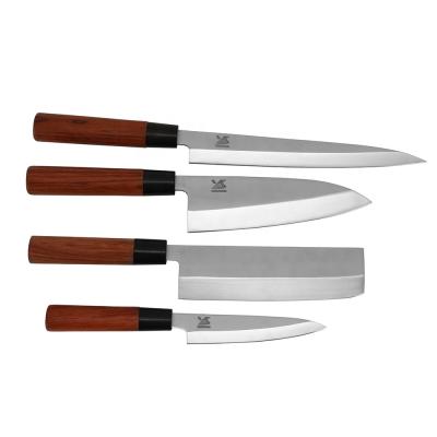 China Viable Professional Japanese Wooden Handle Kitchen Knives Sashimi Knife Set for sale