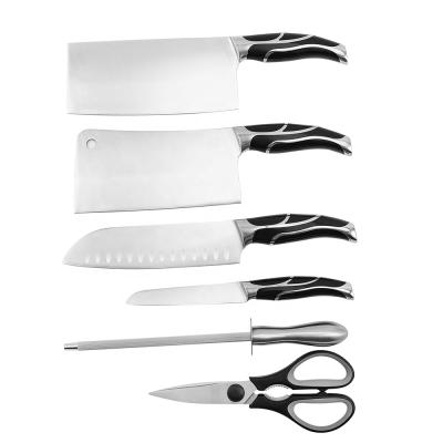 China Durable Professional Stainless Steel ABS Forged Handle Kitchen Knives Set With Stainless Steel Knife Block for sale