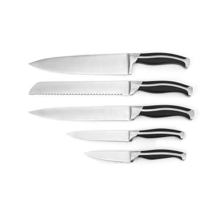 China 5pcs Good Quality Sustainable ABS Handle Stainless Steel Kitchen Knife Set With Knife Block for sale