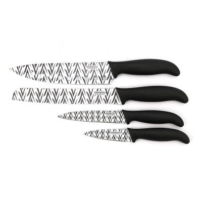 China Hot Sale Stainless Steel Cutlery Cutlery Kitchen Knife Set PP Handle Zebra Sustainable Plastic Economical Non-stick Coating for sale