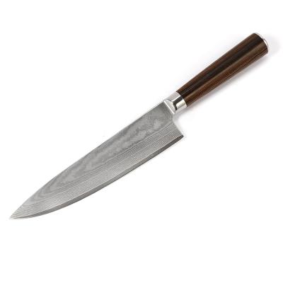 China New Sustainable Style 8inch Pakka Steel Pakka Handle Forged Damascus Wood Professional Chef Cooking Knife for sale