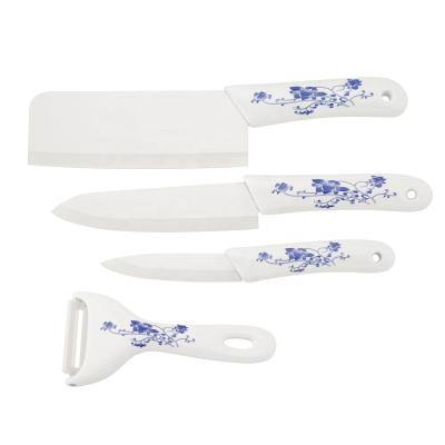 China Good quality viable ceramic kitchen knives set with ceramic peeler in acrylic knife block for sale