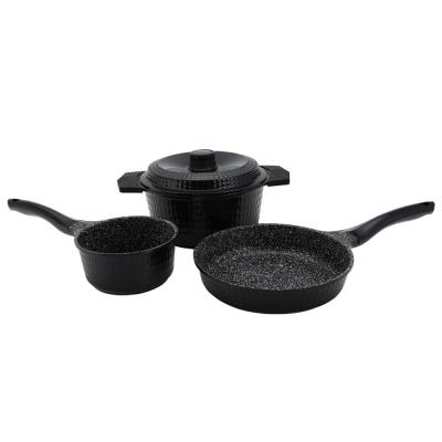 China Durable aluminum cookware set luxurious die casting diamond design with non-stick ceramic coating for sale