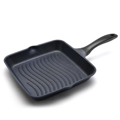 China Sustainable Heavy Duty Cookware Aluminum Die Casting Square Grill Pan for sale