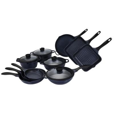 China Sustainable Kitchenware Aluminum Nonstick Ceramic Coating Die Casting Cookware Set for sale