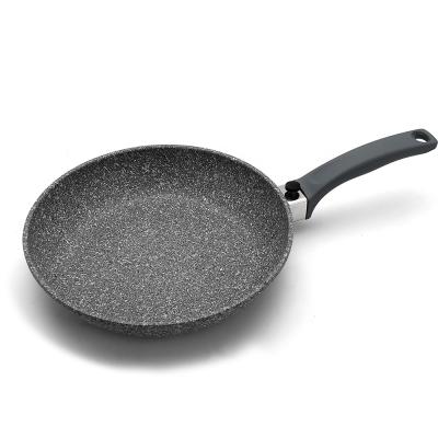 China Sustainable Aluminum Die Casting Frying Pan With Ceramic Stick Non Marble Stone Coating And Detachable Handle for sale