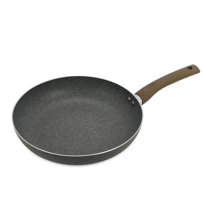 China Press Sustainable Aluminum Frying Pan With Non-Stick Marble Coating And Soft Touch Handle for sale