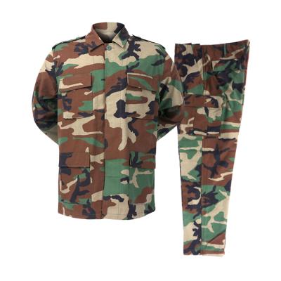 China Custom Military Tactical Army Combat BDU T/C 65/35 Uniform Camouflage Breathable Uniform Jacket+Pant for sale