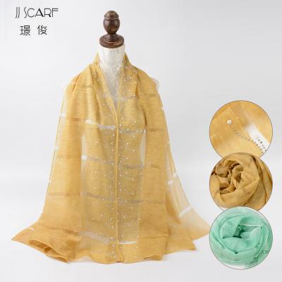 China Polyester*nylon cheap price custom design islamic organza jacquard head scarf women hijab for sale