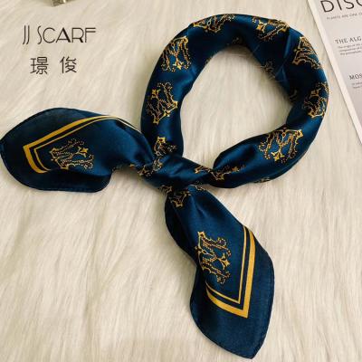 China Wholesale Lightweight Square Chiffon Satin Square Designer Inspired Silk Scarf for sale