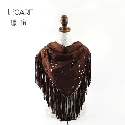 China Fur Custom Design Arabian Autumn Winter Brown Cashmere Shawl For Women for sale