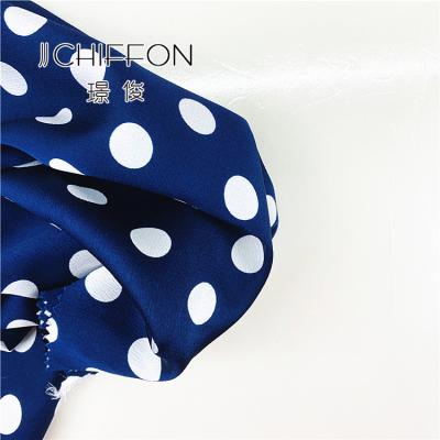 China Cheap Price Solids Antistatic 100% Polyester Printed Dot Chiffon Fabric For Dress for sale