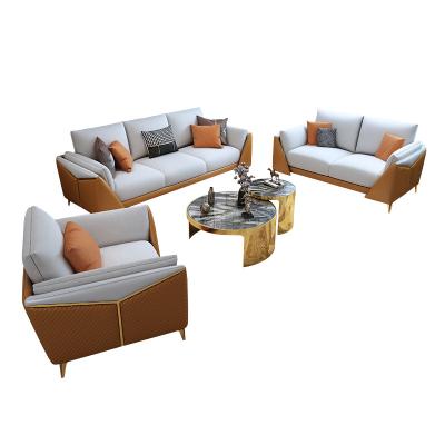 China 2021 Italian simple postmodern leather sofa furniture combination suit luxury style living room new for sale