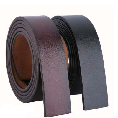 China Cowhide Cowhide Leather Belt No Buckle Ratchet Genuine Leather Belt Tie No Head Belt Men for sale