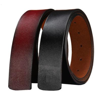 China Cow Hide No Buckle Leather Belt Men Holes Genuine Leather Belt Strap Men No Head Belt for sale