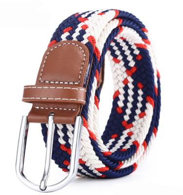 China Unisex Woven Elastic Cloth Stretch Belt Men Ethnic Canvas Stretch Braided Elastic Belt Sport Braided Elastic Stretch Belt for sale