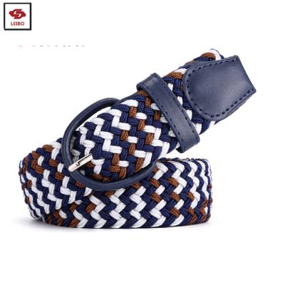 China Unisex Braided Elastic COTTON Stretch Belt Men Ethnic Canvas Stretch Braided Elastic Belt Women Braided Stretch Canvas Belt for sale