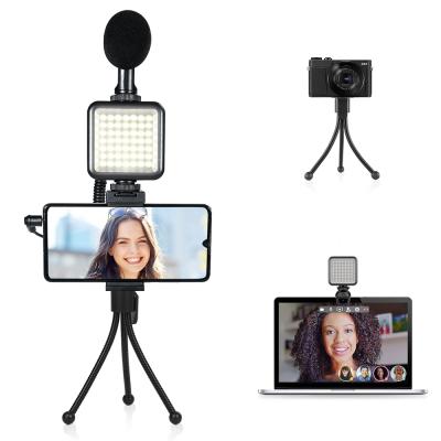 China W&S W49 Mini Pocket Vlog Light Selfie Beauty LED Kit Visual Fill Light with Tripod for YouTube TikTok for sale