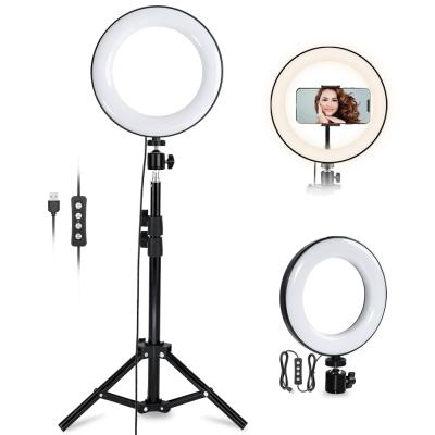 China Factory Wholesale PORTABLE Led Ring Selfie Light 10 Inch Adjustable Height Led Ring Light With Tripod Stand for sale