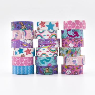 China Cute Mermaid Waterproof Custom Unicorn Rainbow Stars Donghong Washi Tape Print for Gift Wrapping Decor for sale