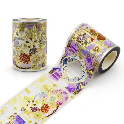 China Custom Printed Waterproof DIY Foil Clear Washi Colored Transparent Embossed Tape for sale