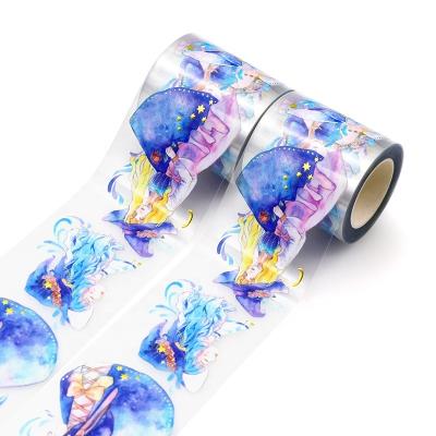 China DIY Clear Waterproof Custom Gold Foil Tape Cute Logo Printing Washi Transparent Adhesive Tape for sale