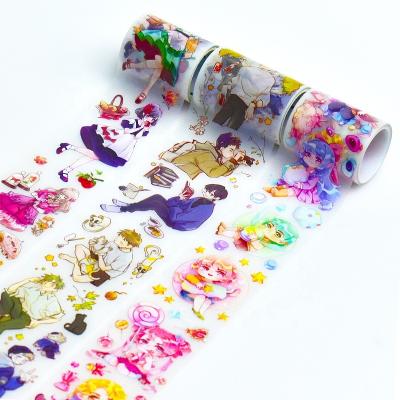 China Custom Printed Transparent PET Embossed Foil Colored Washi Tape Waterproof for sale