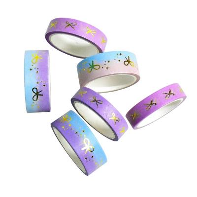 China Waterproof custom printed washi paper decoration masking gold foil cute crackle tape for sale