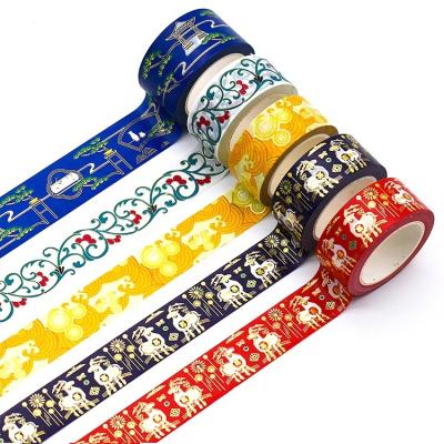 China Custom Printing Japanese Gold Foil Washi Paper Tapes Waterproof for sale