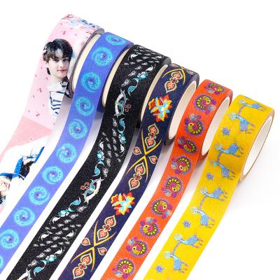 China 2021 fashion design waterproof custom printed newspaper cartoon glitter washi tape for sale