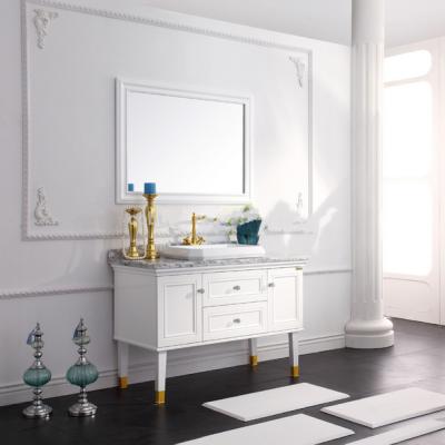 China Modern Luxury European Style Bathroom Cabinet Countertop Modern Marble Vanity YX-C0139 for sale