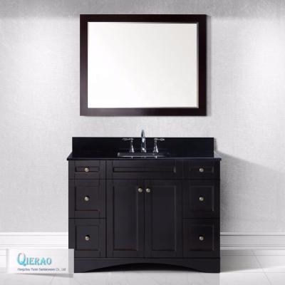 China Bathroom Cabinet 48 Inch Mirror Color Sink Single Black Modern Bathroom Vanity Wooden View for sale