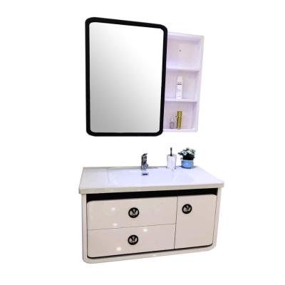 China Modern Waterproof PVC Bathroom Cabinet Wall Mounted PVC Vanity for sale