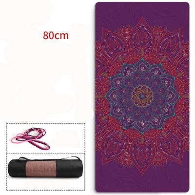 China 2020 Hot Sale Natural Rubber Superior Yoga Mats Custom Printed Suede Yoga Mat Set With Strap Anti-slip for sale