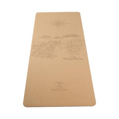 China Natural Rubber Cork Yoga Mat 183*61cm Fitness Mats Gym Pilates Pad Training Soft Exercise Sports Mat for sale