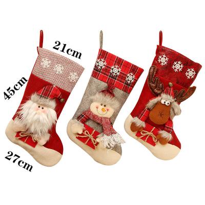 China Recyclable Christmas Storing Large Gift Bags Fireplace Decoration Jars New Year Candy Rack Christmas Bags for sale