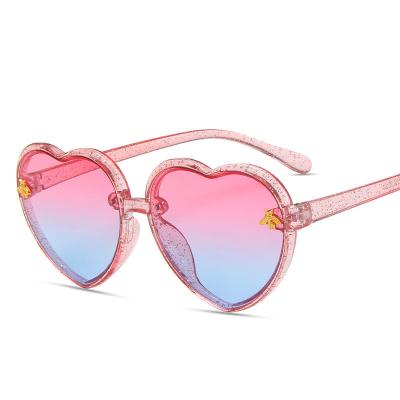 China Fashion Sunglasses Fashion Brand Heart Children Sunglasses Kids Retro Cute Cartoon Pink Sun Glasses Party Sunglasses Eyewear for sale