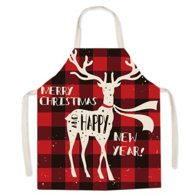 China Funny Personality Christmas Apron Party Dinner Kitchen Cooking Linen Printing Aprons Party Decoration for sale