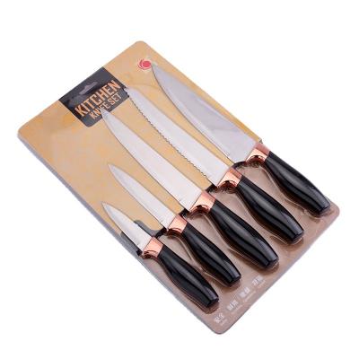 China Viable Competitive Price Comfortable Holding 5Pcs Set Of Knives Black Kitchen Knife Chef for sale