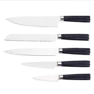 China Viable Manufacturers Supply Forged 430S/S/Wood Handle Stainless Steel Chef 6Pcs Kitchen Knife Set for sale