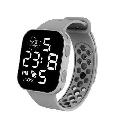 China Full Waterproof Neutral Sports LED Watch Fashion Calendar Custom Logo Silicone Sports Watch Digital Watch for sale