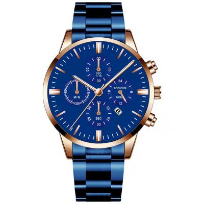 China Japanese new fashion stainless steel fashion business alloy strap automatic date new quartz watch custom multifunction watch for sale