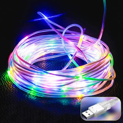 China Outdoor Indoor Decoration USB Power Garden Light String Rope Tube Led String Fairy Lights For Garden Landscape Fence for sale