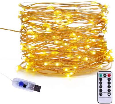 China Infrared Remote Control LED Copper Wire Lamp String 10m 100LEDs DC String Background Lights, USB RGB Color Remote Control Christmas/New Year Indoor Decorations for sale