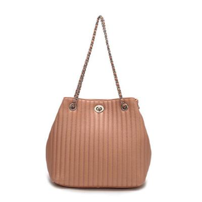 China Gl1332 Fashion Striped New Design Chain Handbag High Quality Genuine Leather Handbags For Women for sale