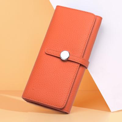 China GLW018 Ladies Fashion Leather Wallet Long Multi-Card Waterproof Soft Cowhide Custom Leather Wallet Women Stand for sale