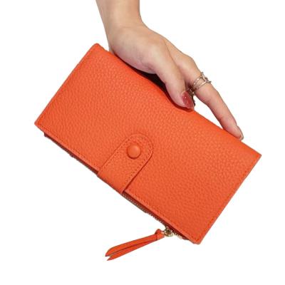 China GLW019 Cowhide Genuine Leather Wallet Long Change Waterproof Wholesale Luxury Ladies Card Holders Small For Women for sale